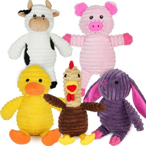 Plush Squeaky Dog Toy Set