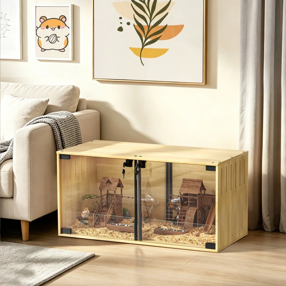 Cozy Wooden Small Pet Habitat - Image 3