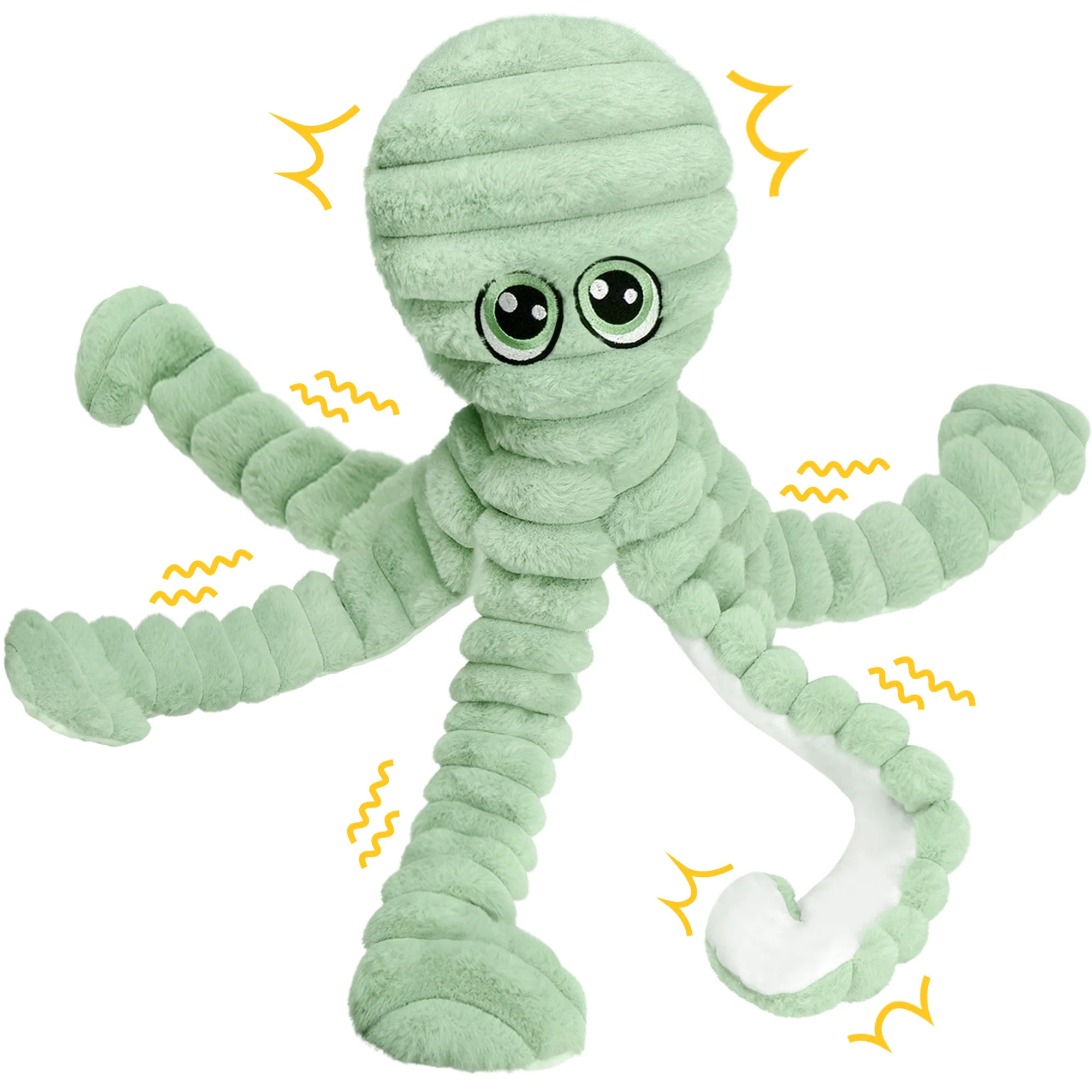 Octopus Design Pet Grinding Teeth Squeaky Plush Toy, - Image 1