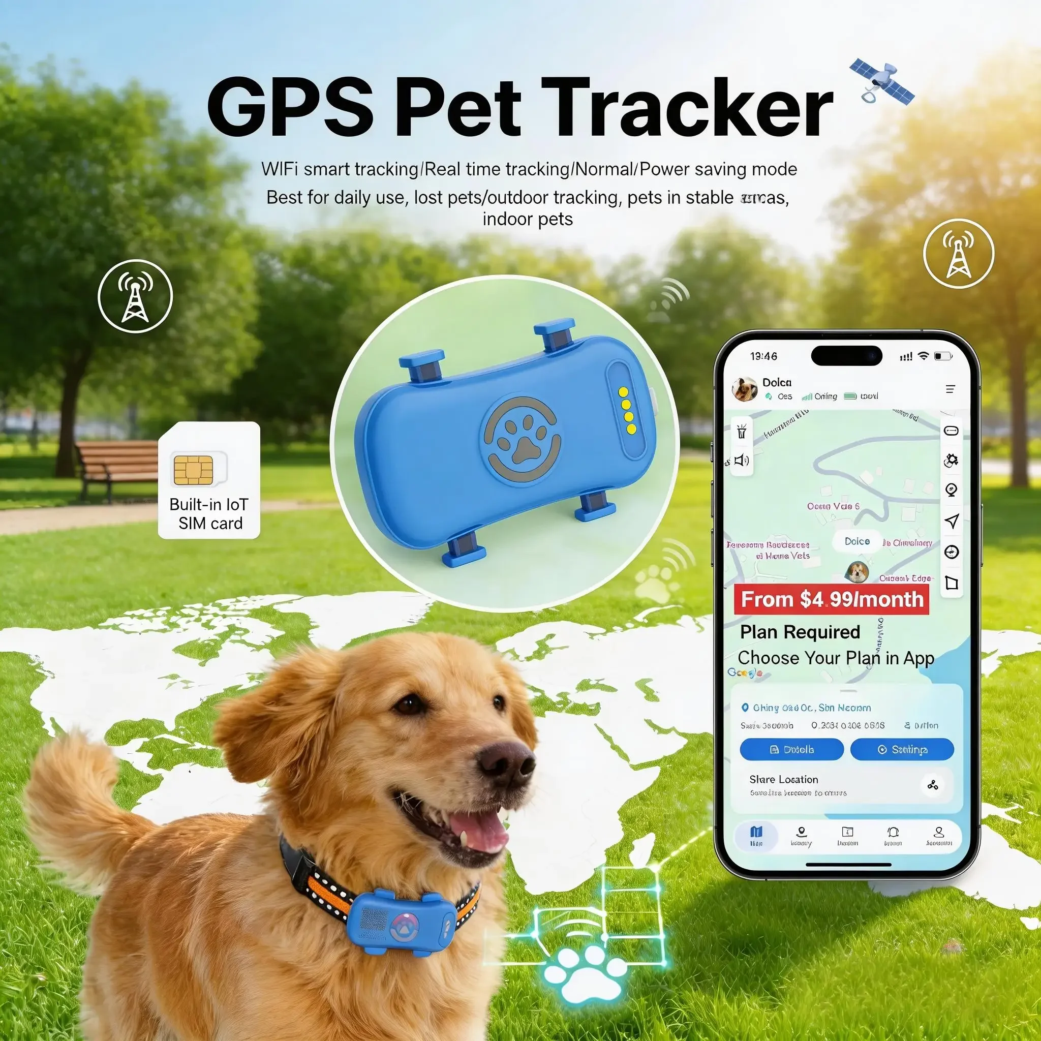 GPS Pet Tracker 4G for Dogs & Cats - Image 1